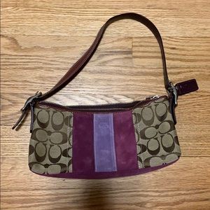 Coach Purple and Brown Shoulder Bag